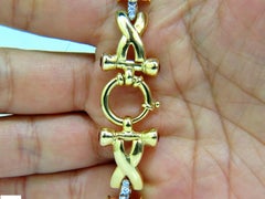 Bracelet à maillons « X » en or 14 carats avec diamants de 2,50 carats et rubis