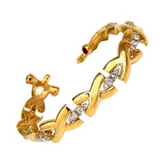 2.50 Carat Diamonds Ruby Toggle "X" Link Bracelet 14 Karat G/VS*