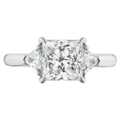 2.50 Carat Conflict Free Princess Cut GIA Cert. with Trillions in Platinum