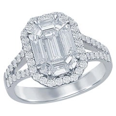 2.50 Carat Emerald Cut Diamond Ring 18 Karat White