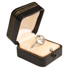 2.50 Carat Engagement Ring. GIA Rose Cut Diamond Accent Ring Platinum I VVS2