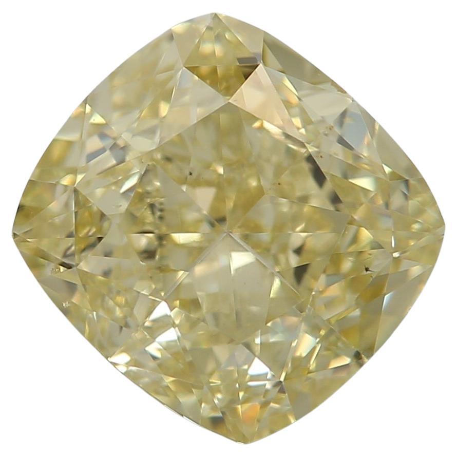 2.50 Carat Fancy Brownish Greenish Yellow Cushion cut diamond GIA Certified For Sale