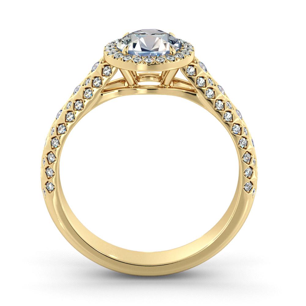 Art Deco 2.50 Carat GIA Round Diamond Ring, 18 Karat Yellow Gold Vintage Halo Ring