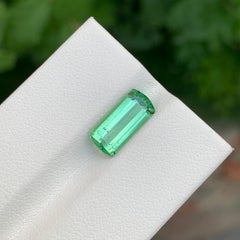 2.50 Carat Gorgeous Mint Green Tourmaline Emerald Shape Gem From Afghanistan