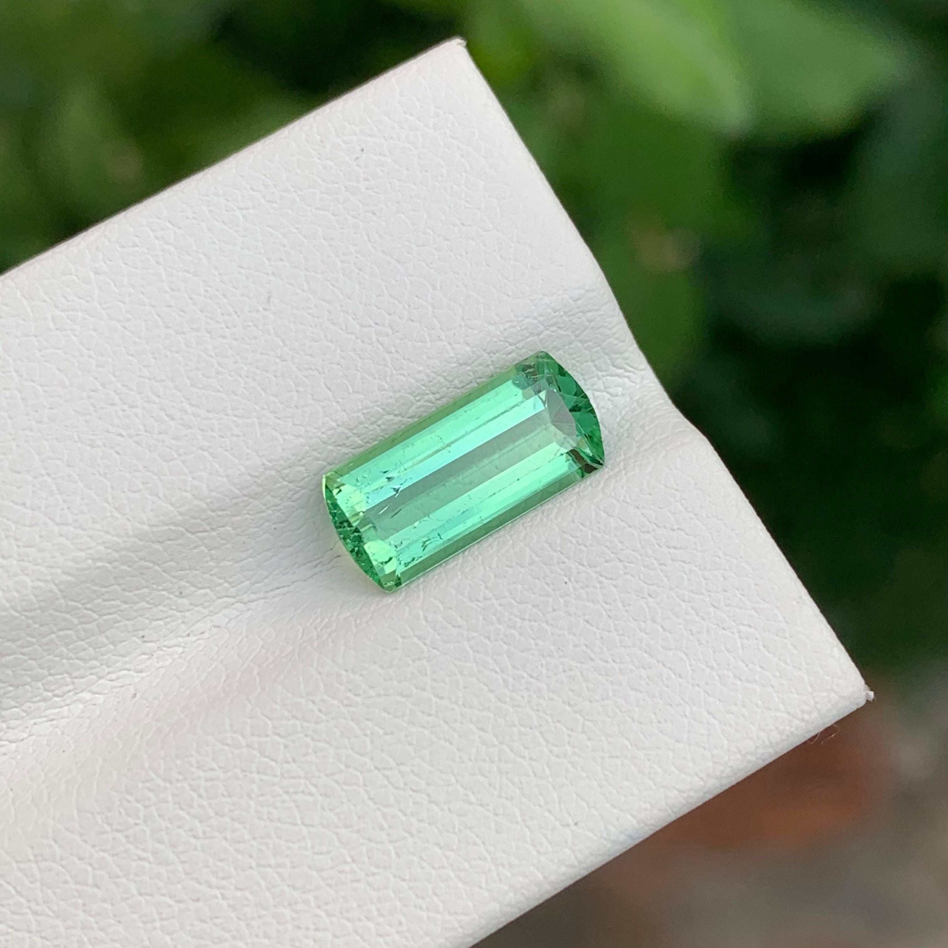 2,50 Karat wunderschöner mintgrüner Turmalin in Smaragdform in Smaragdform aus Afghanistan im Angebot 1
