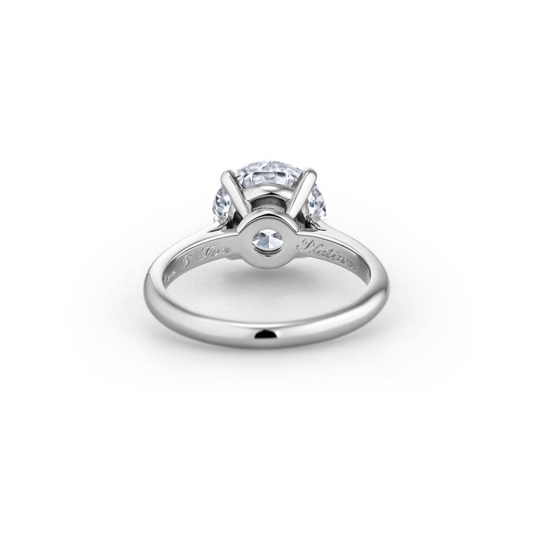 Modern 2.55 Carat Ideal Cut Round Brilliant Diamond Platinum Engagement Ring For Sale