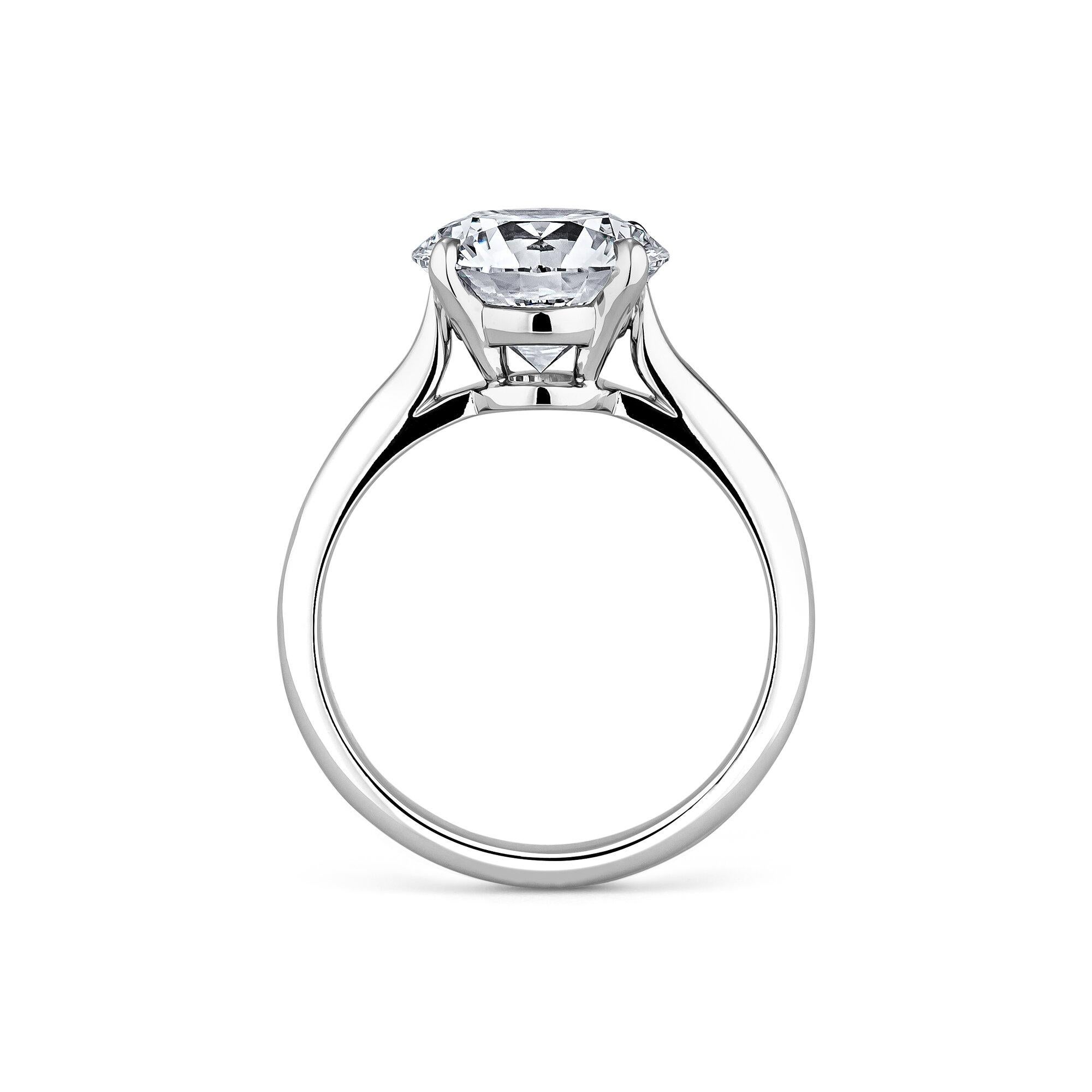 2,55 Karat Ideal Cut Runder Brillant Diamant Platin Verlobungsring (Rundschliff) im Angebot