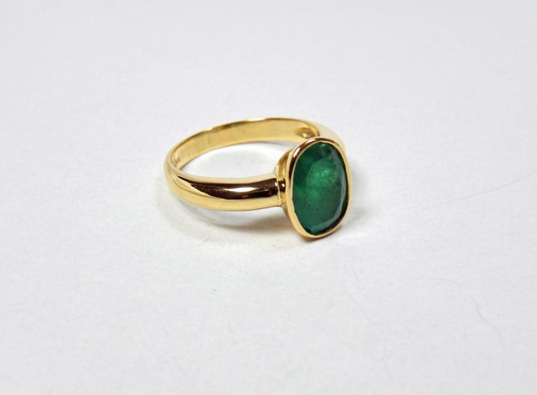 2.50 Carat Natural Colombian Emerald Solitaire Engagement Ring 18 Karat ...