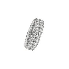 2.50 Carat Natural Diamond 2-Row Eternity Ring Band G SI 18 Karat White Gold