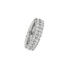 2.50 Carat Natural Diamond 2-Row Eternity Ring Band G SI 18 Karat White Gold