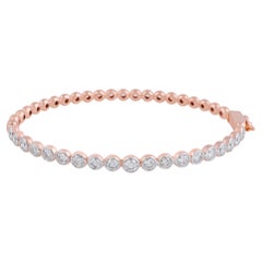 Bracelet de 2,50 carats de diamant naturel en or rose massif 18k Bijoux fins