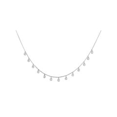 Collier à lunette avec diamant naturel de 2,50 carats en or blanc 14K 18''.