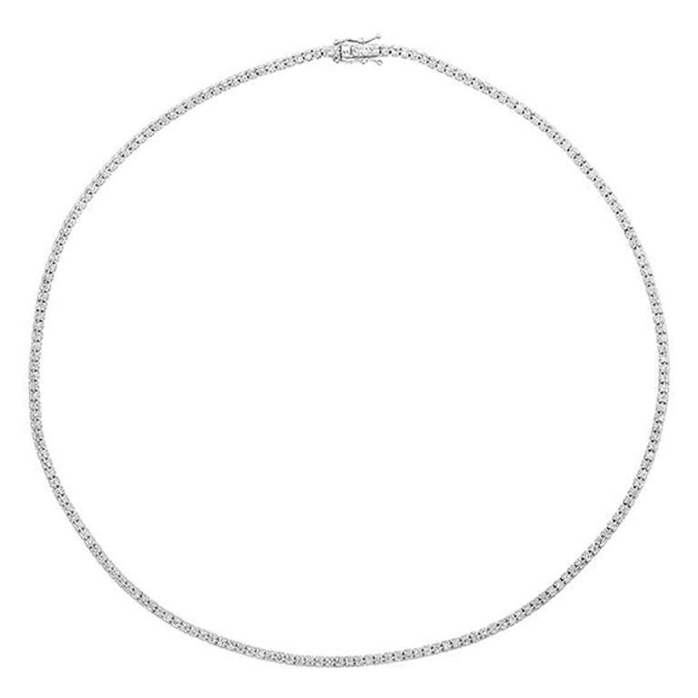 2.00 Carat Natural Diamond Tennis Necklace G-H SI 14k White Gold For Sale