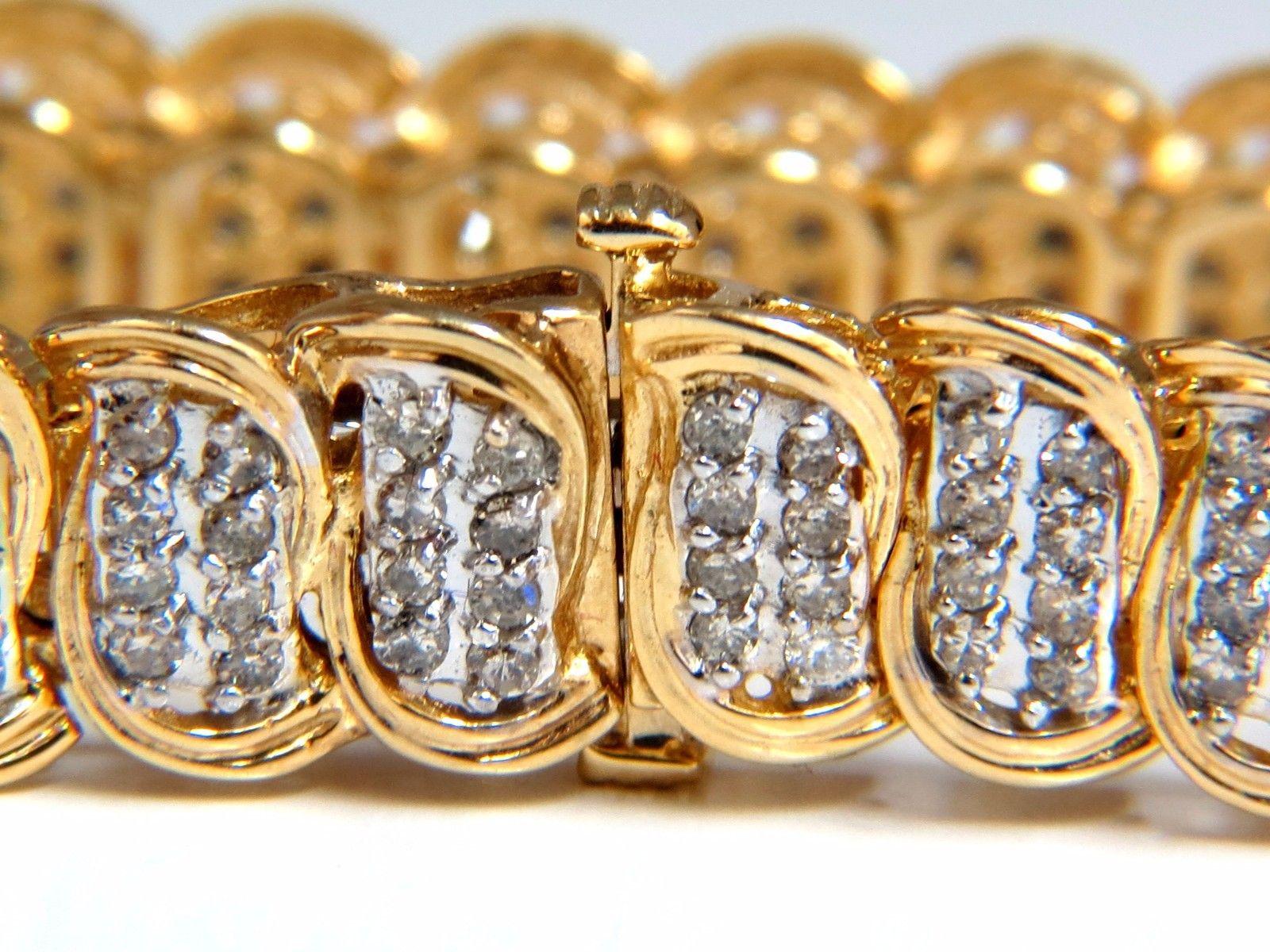 2.50 Carat Natural Diamonds Braid-Link Bracelet 14 Karat 2