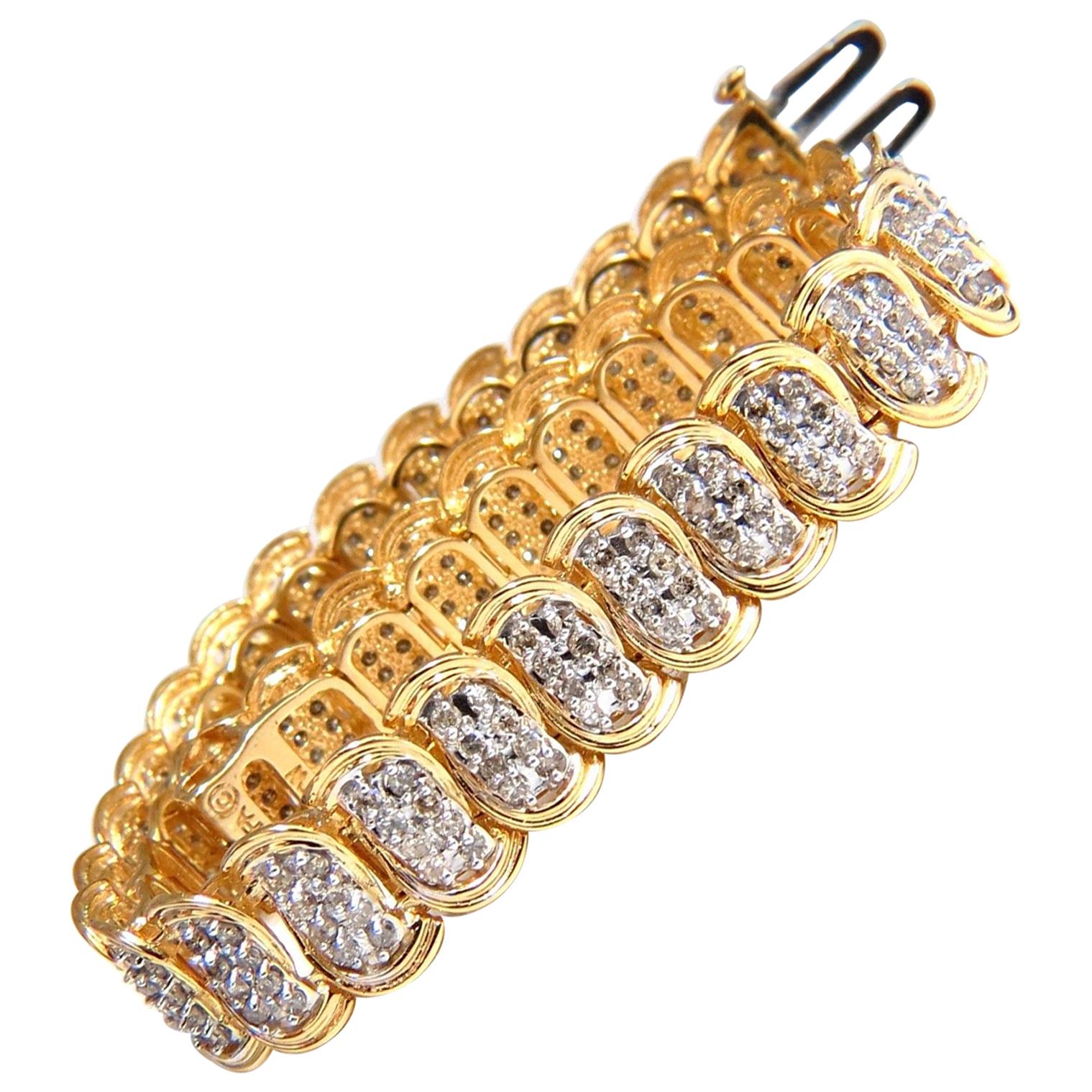 2.50 Carat Natural Diamonds Braid-Link Bracelet 14 Karat