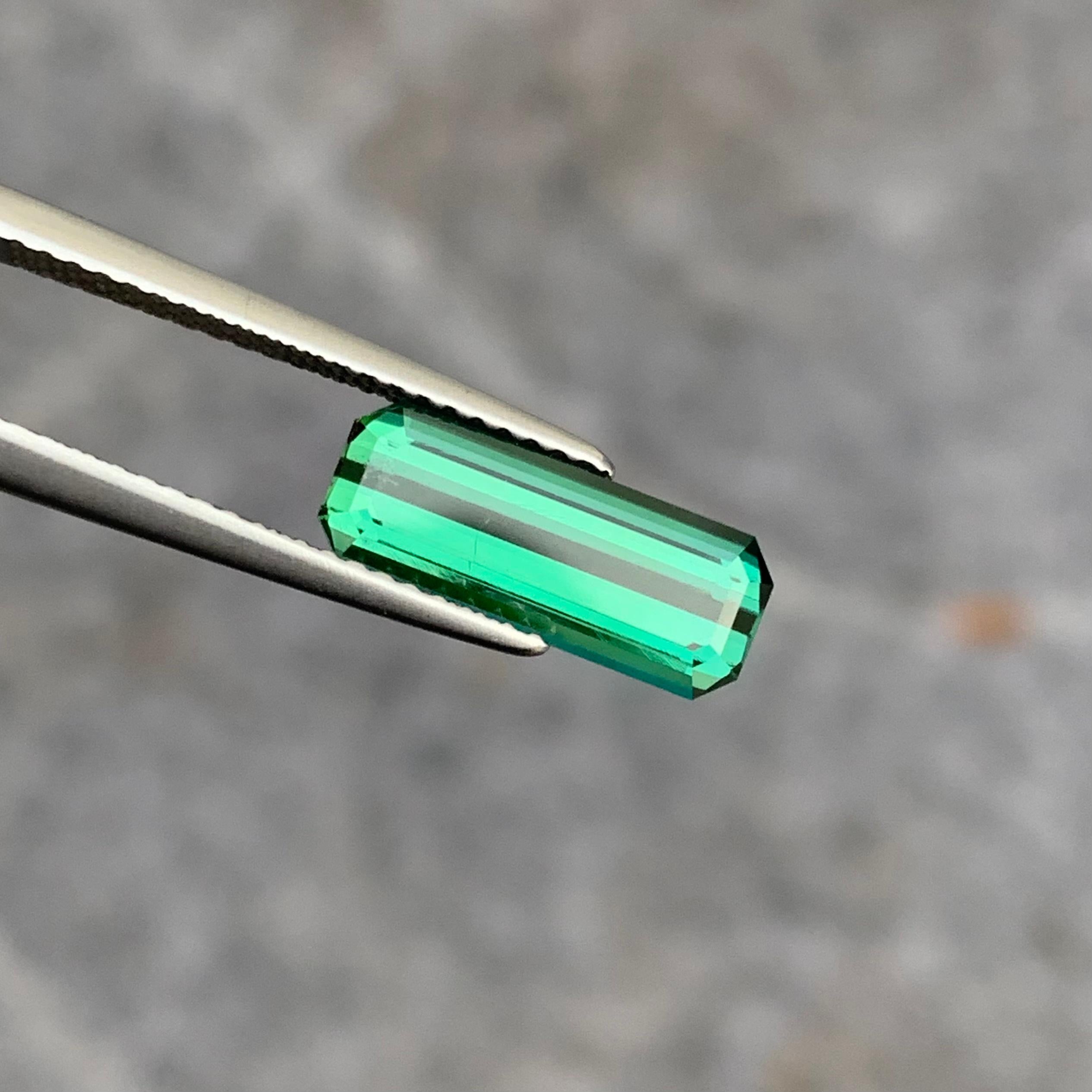 Gemstone Type : Tourmaline
Weight : 2.50 Carats
Dimensions : 13.2x5.2x4 Mm
Origin : Kunar Afghanistan
Clarity : SI
Shape: Emerald
Color: Lagoon
Certificate: On Demand
Basically, mint tourmalines are tourmalines with pastel hues of light green to