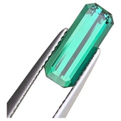 2.50 Carat Natural Emerald Cut Long Faceted Lagoon Tourmaline Gemstone