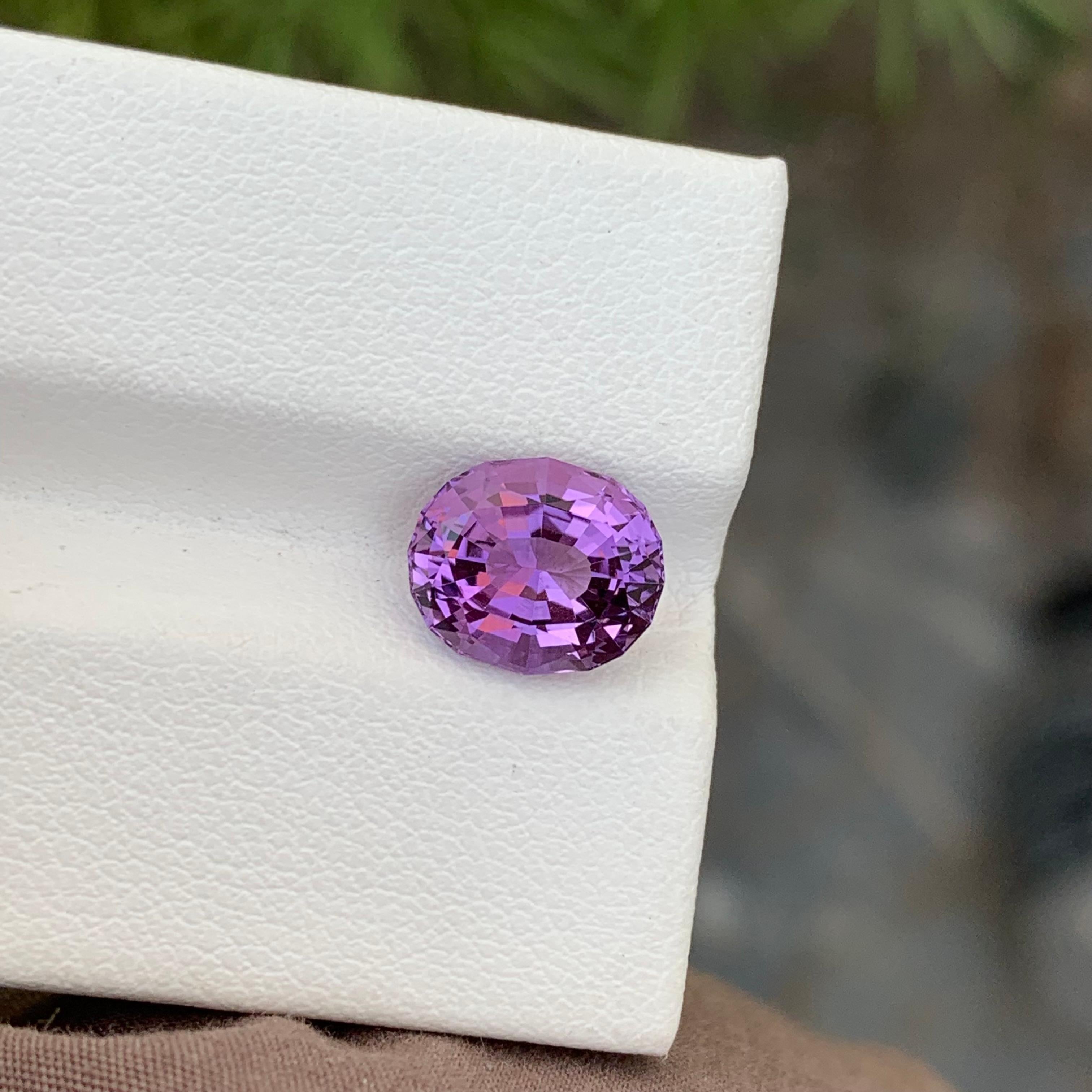 Loose Amethyst
Weight: 2.50 Carats
Dimension: 9.5 x 8.1 x 6 Mm
Colour: Purple
Origin: Brazil
Treatment: Non
Certificate: On Demand
Shape: Oval

Amethyst, a stunning variety of quartz known for its mesmerizing purple hue, has captivated humans for