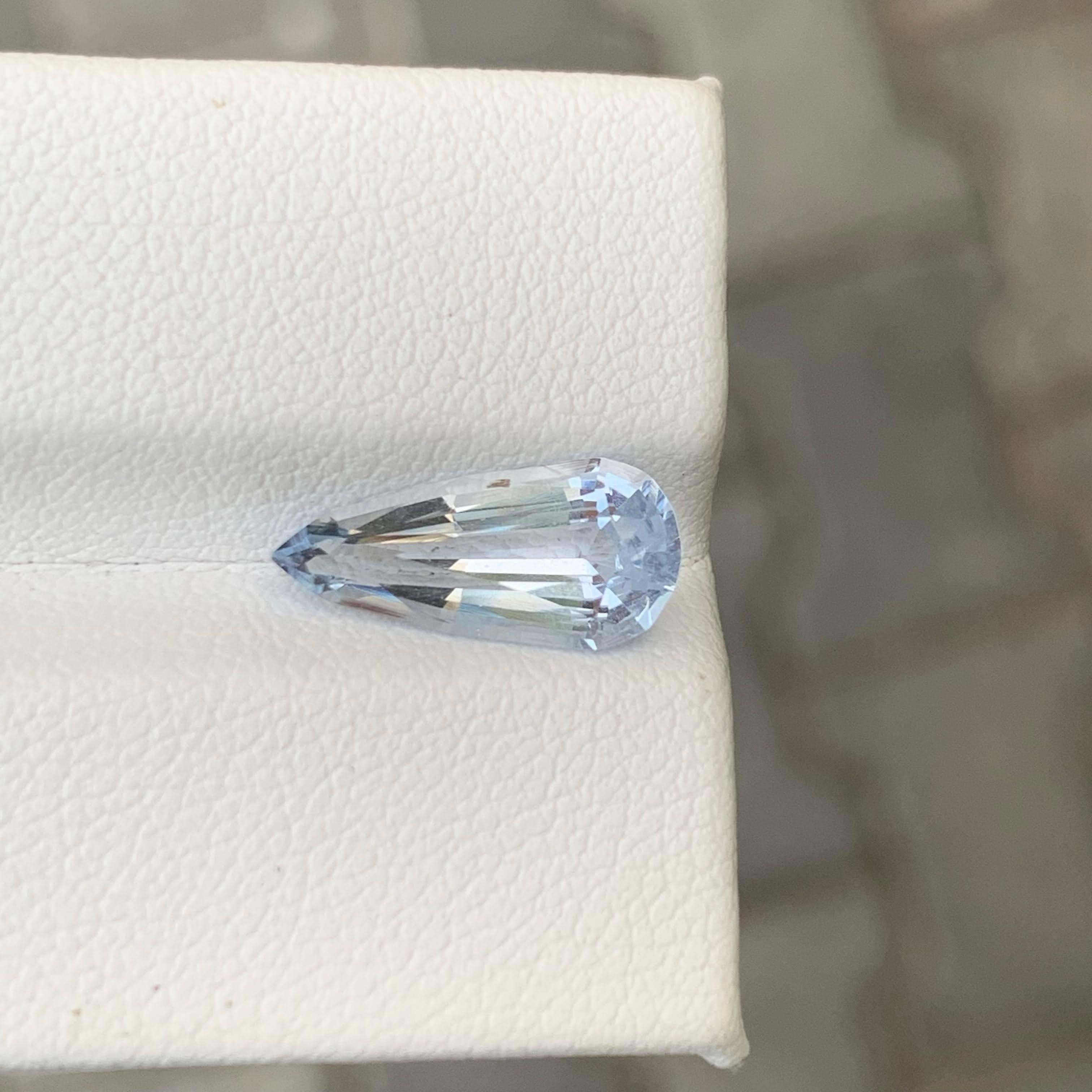2,50 Karat Natürlicher Loser Blauer Aquamarin Stein Fancy Birnenschliff Afrika Edelstein im Angebot 3