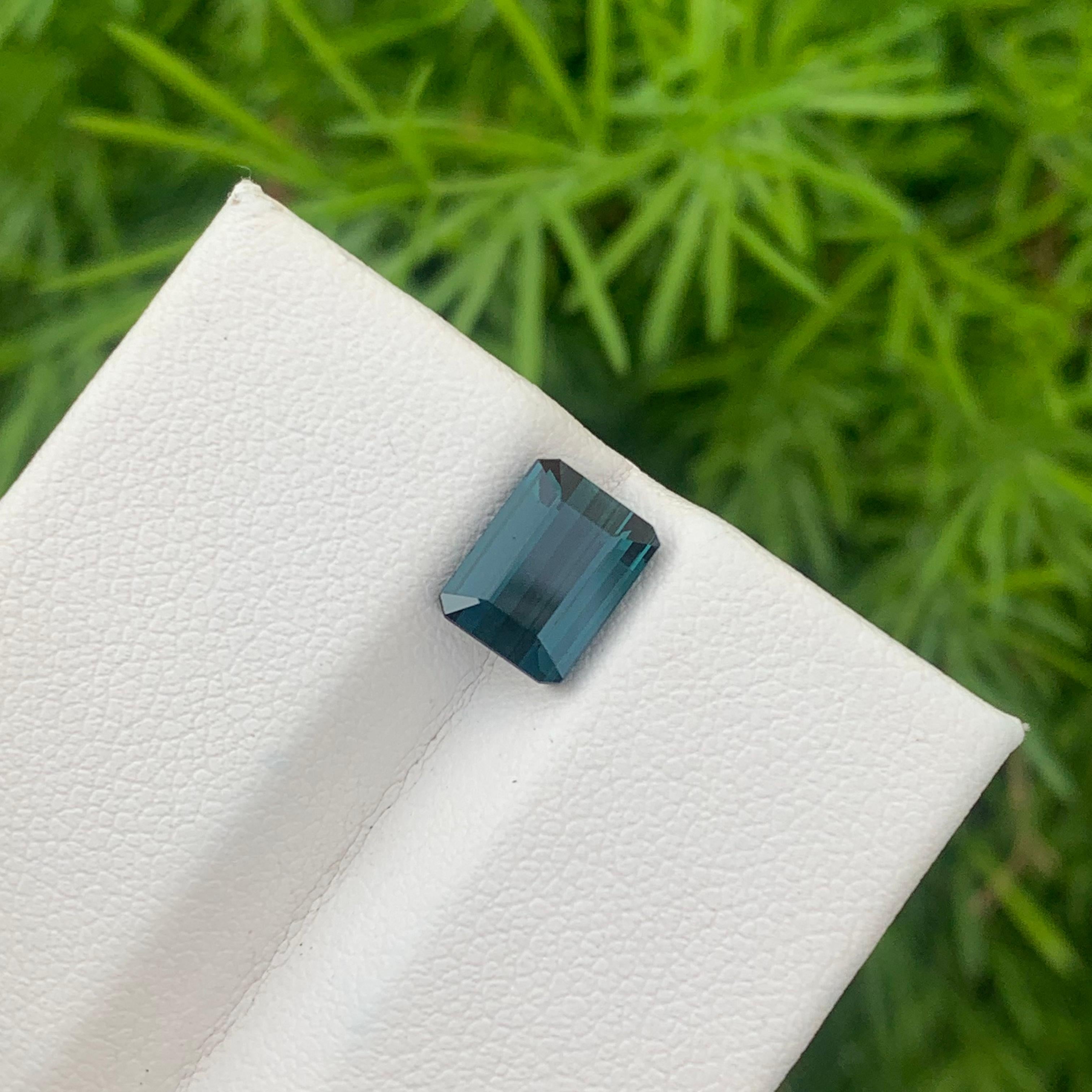 2.50 Carat Natural Loose Blue Indicolite Tourmaline Ring Gemstone Emerald Shape For Sale 6