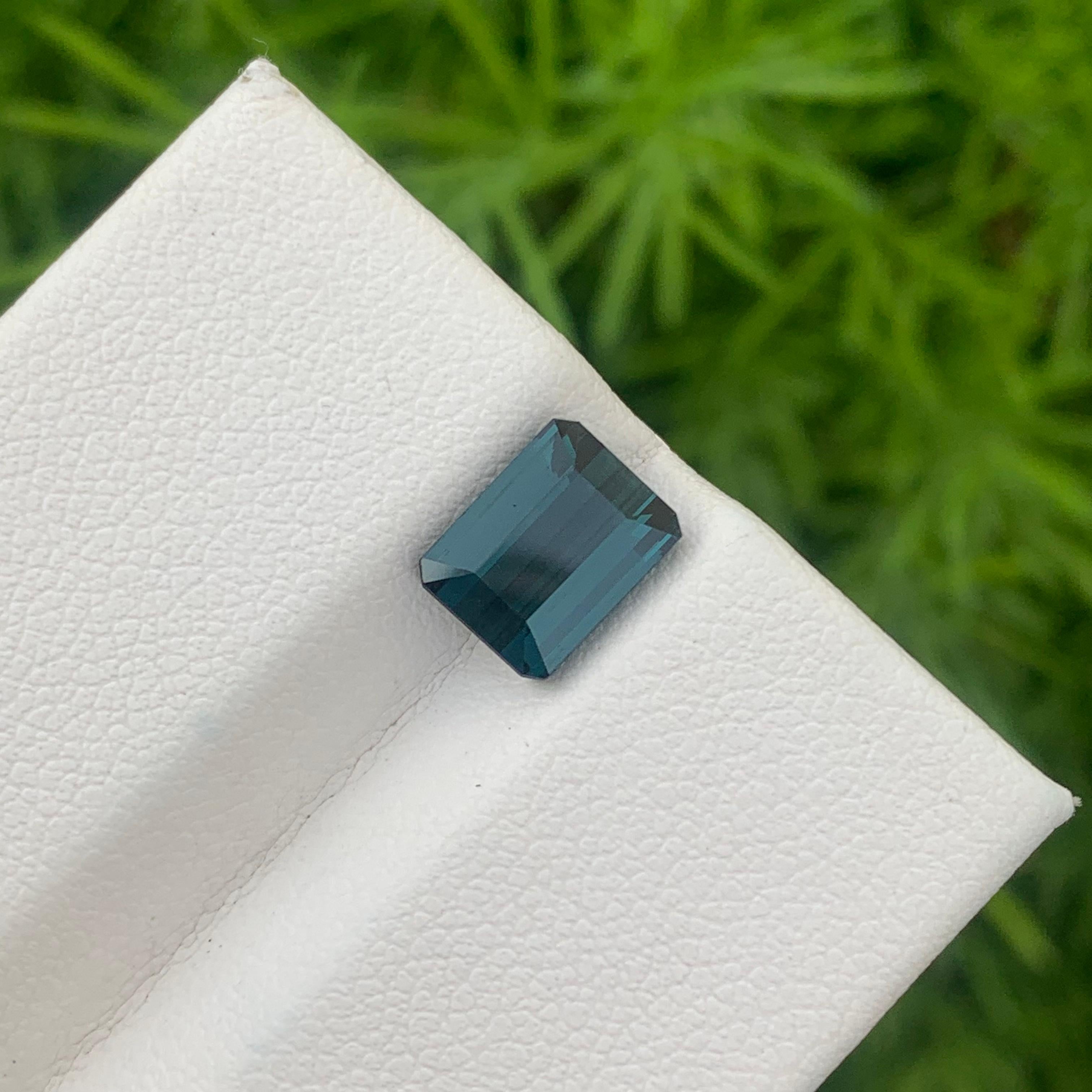2.50 Carat Natural Loose Blue Indicolite Tourmaline Ring Gemstone Emerald Shape For Sale 7