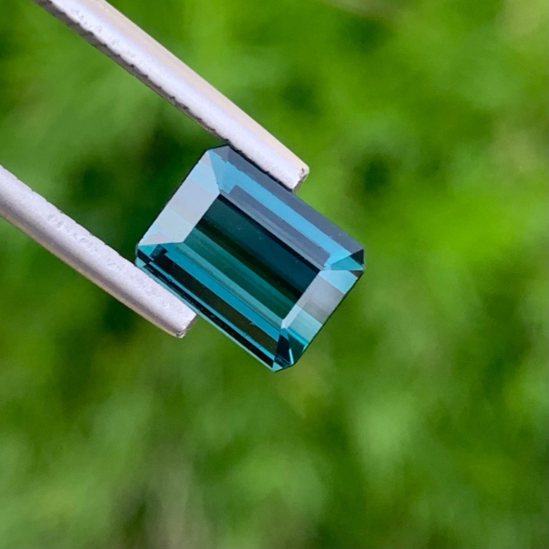 Loose Tourmaline 
Weight: 2.50 Carats 
Dimension: 8.5x6.5x4.5 Mm
Origin: Afghanistan 
Shape: Emerald 
Color: Dark Blue
Treatment: Non
Certificate: Customer Demand 
Indicolite Tourmaline is a captivating gemstone that belongs to the Tourmaline