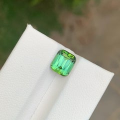 2.50 Carat Natural Loose Bright Green Tourmaline Cushion Shape Gemstone
