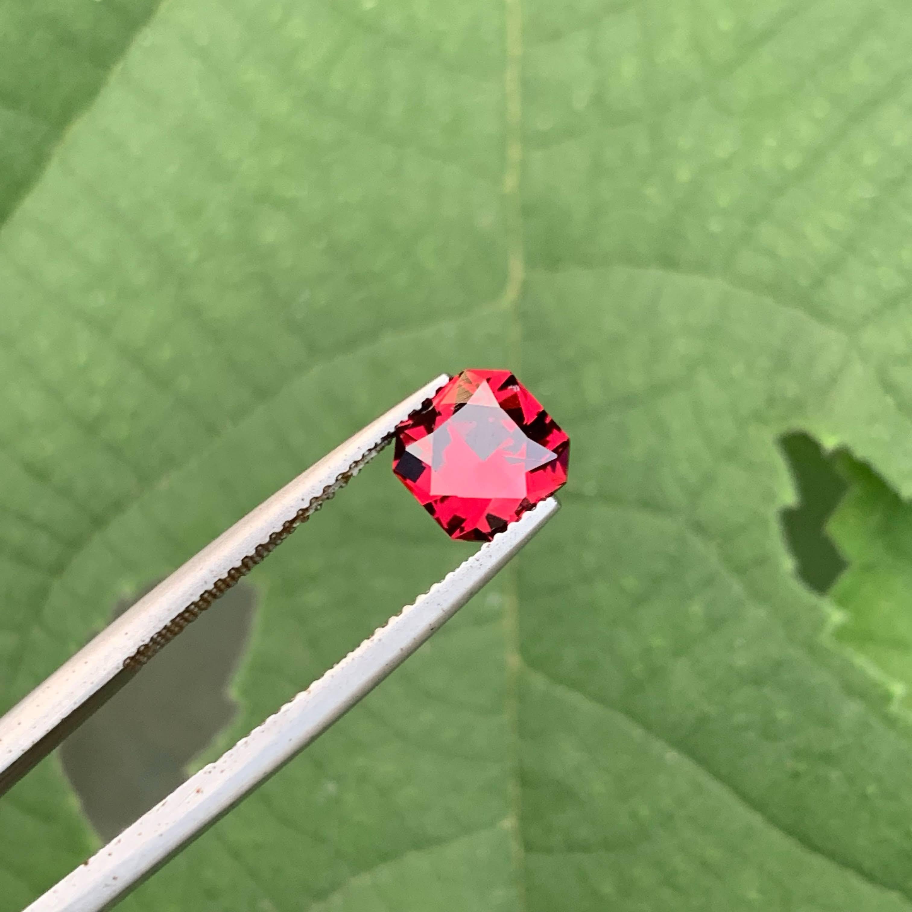 2.50 Carat Natural Loose Bright Red Garnet Custom Precision Cut African Gemstone (Grenat rouge brillant en vrac, taillé sur mesure) en vente 2