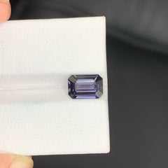 2.50 Carat Natural Loose Gray Spinel Stone Emerald Cut Burmese Gemstone