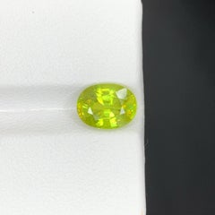 2.50 Carat Natural Loose Green Sphene Stone Oval Shaped Madagascar's Gemstone