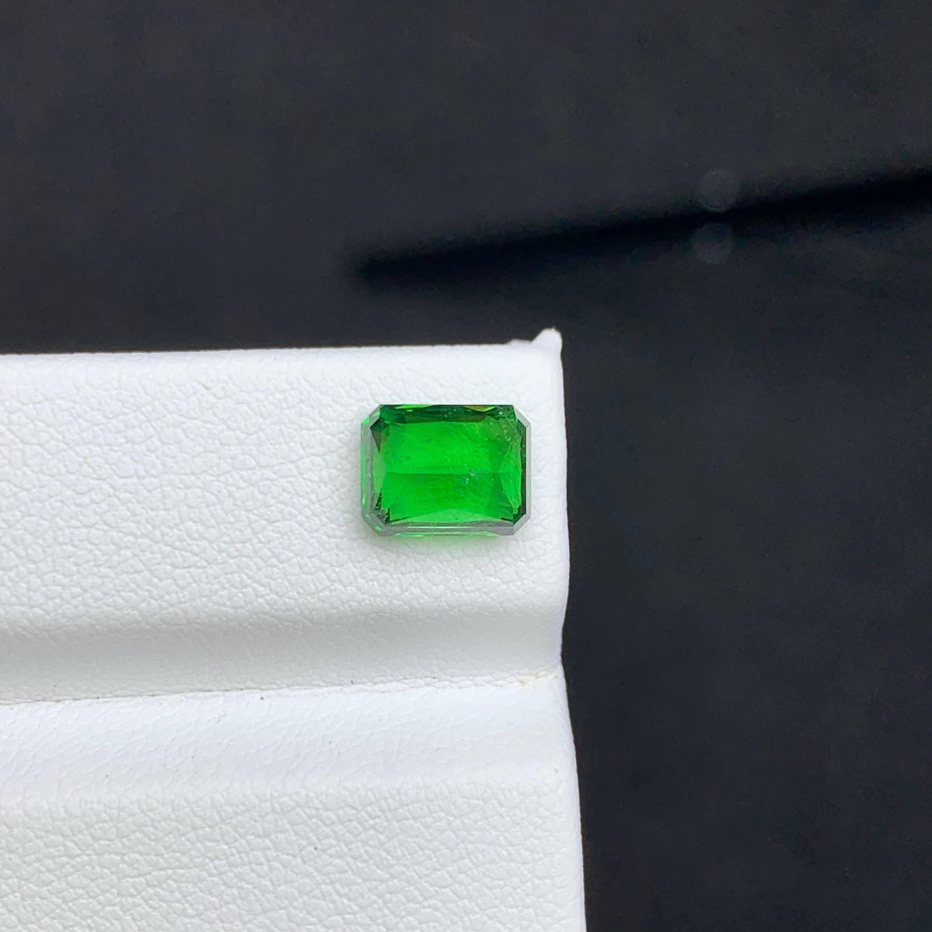 Gewicht 2,50 Karat 
Abmessungen 8,3x6,4x5,0 mm
Behandlung Keine
Herkunft Tansanisch 
Klarheit VVS 
Form Schnitt Radiant





Zelebrieren Sie Brillanz und Seltenheit mit diesem 2,50 Karat großen, natürlichen, losen grünen Tsavorit-Granat, der mit