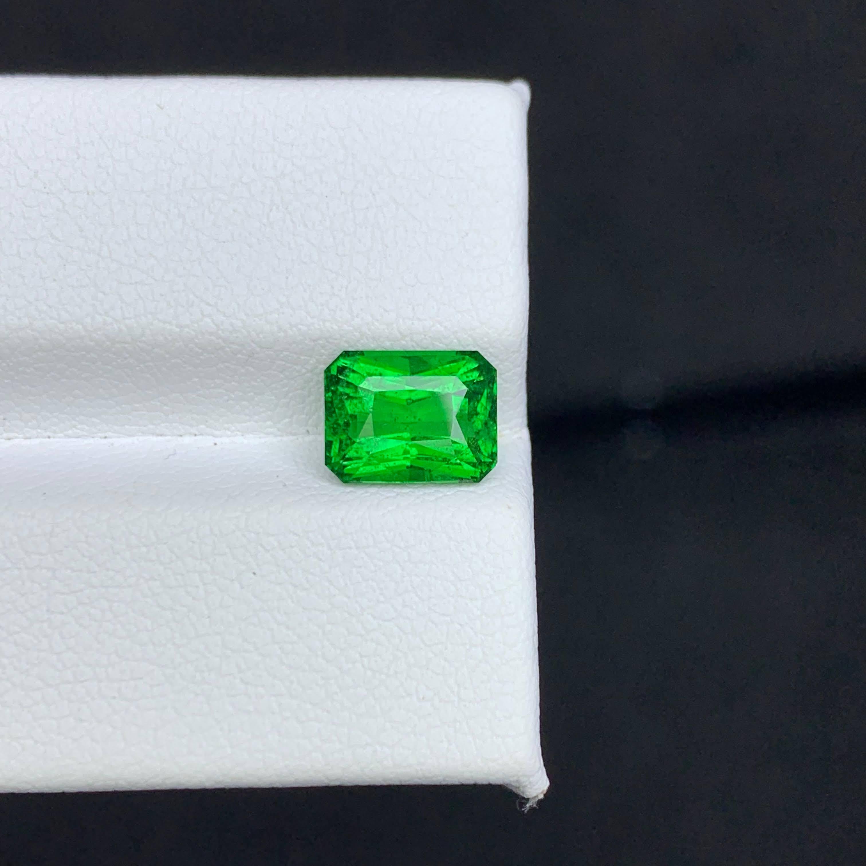 2,50 Karat Natürlicher Loser Grüner Tsavorit Granat Radiant Schliff Tansanischer Edelstein im Angebot 2