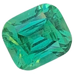 Tourmaline verte menthe naturelle non sertie de 2.50 carat en forme de coussin pour bague 