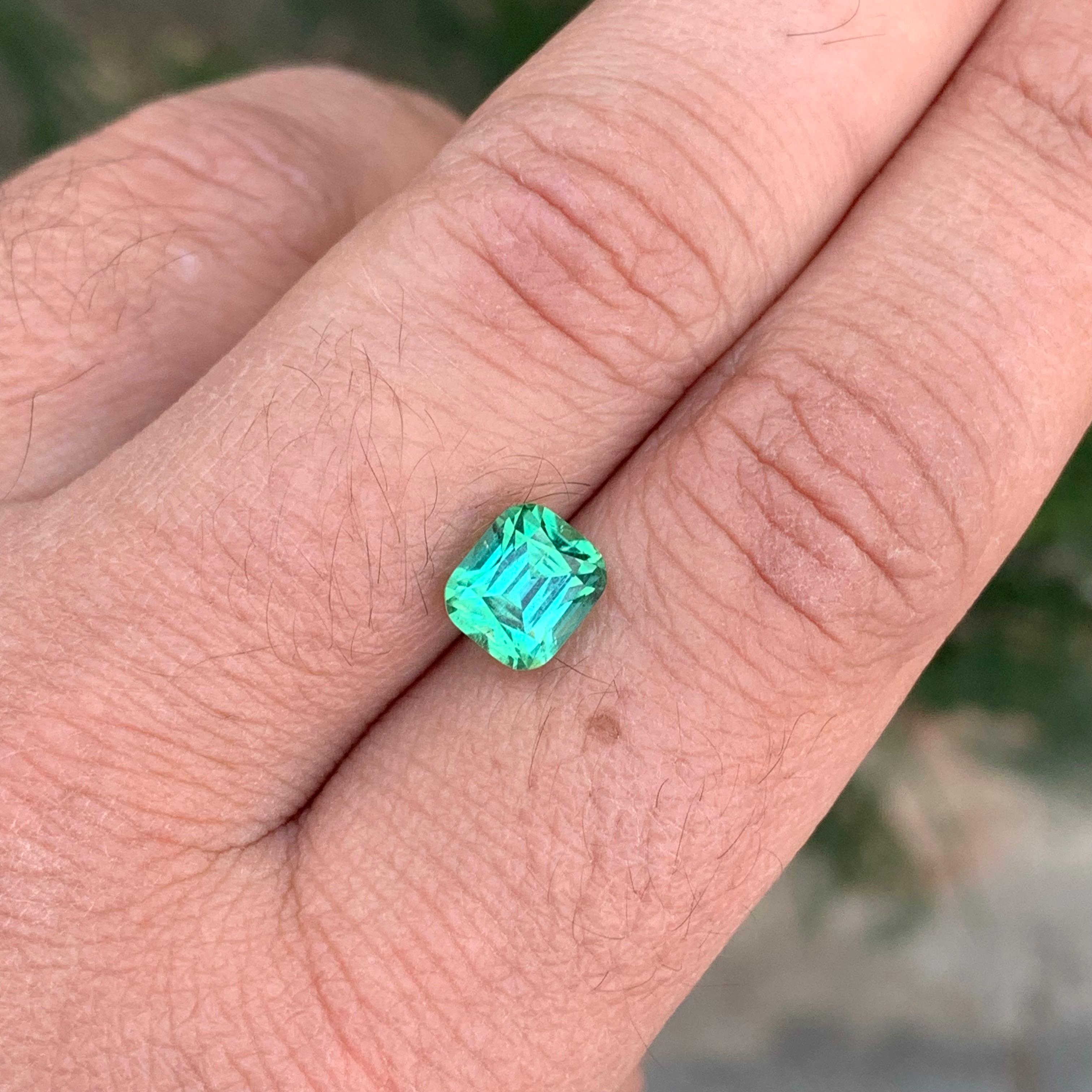 2.50 Carat Natural Loose Mint Green Tourmaline Cushion Shape Gemstone For Sale 3
