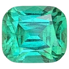 Gema natural suelta de turmalina verde menta en forma de cojín de 2.50 quilates