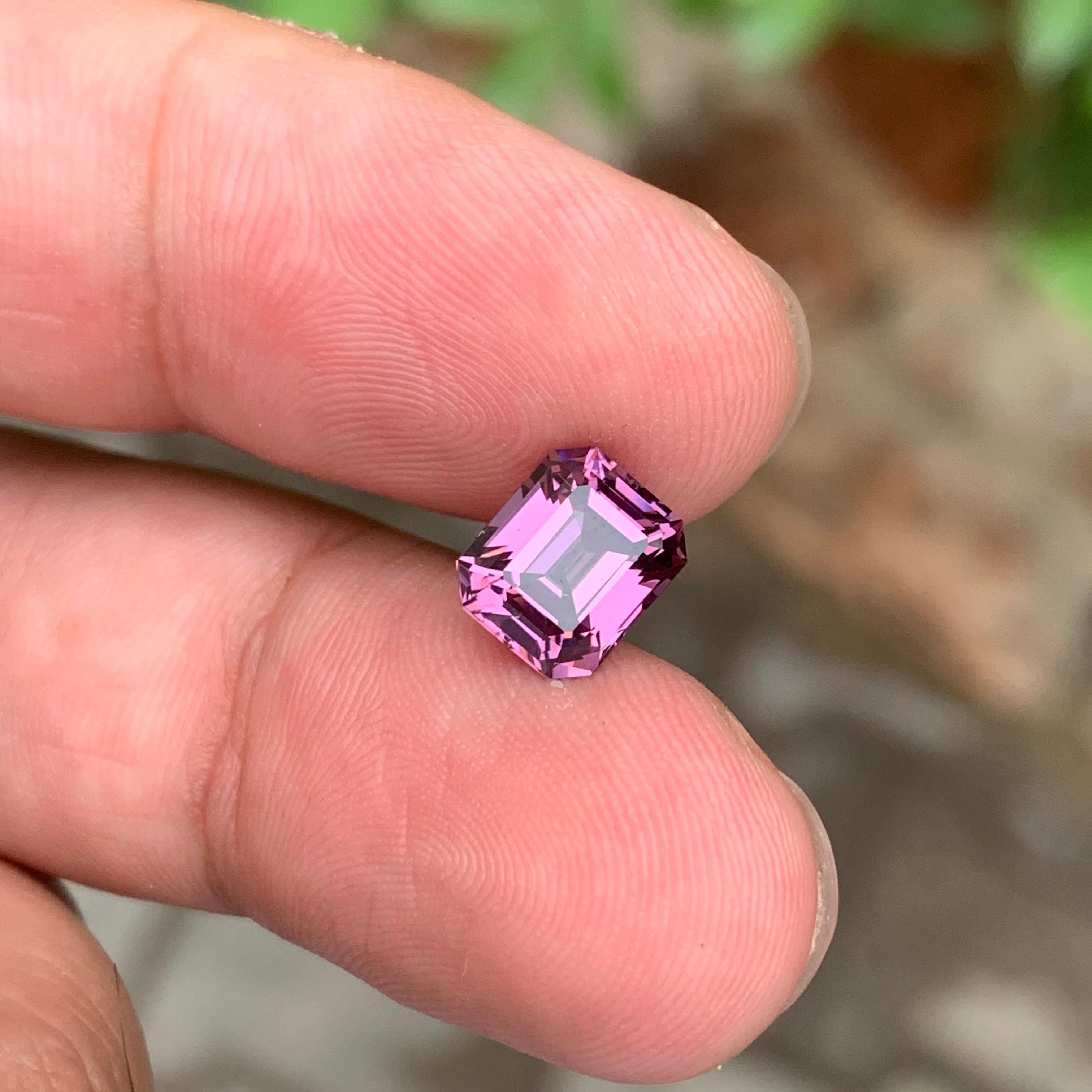 2.50 Carat Natural Loose Pink Spinel Emerald Shape Gemstone From Tanzania For Sale 7