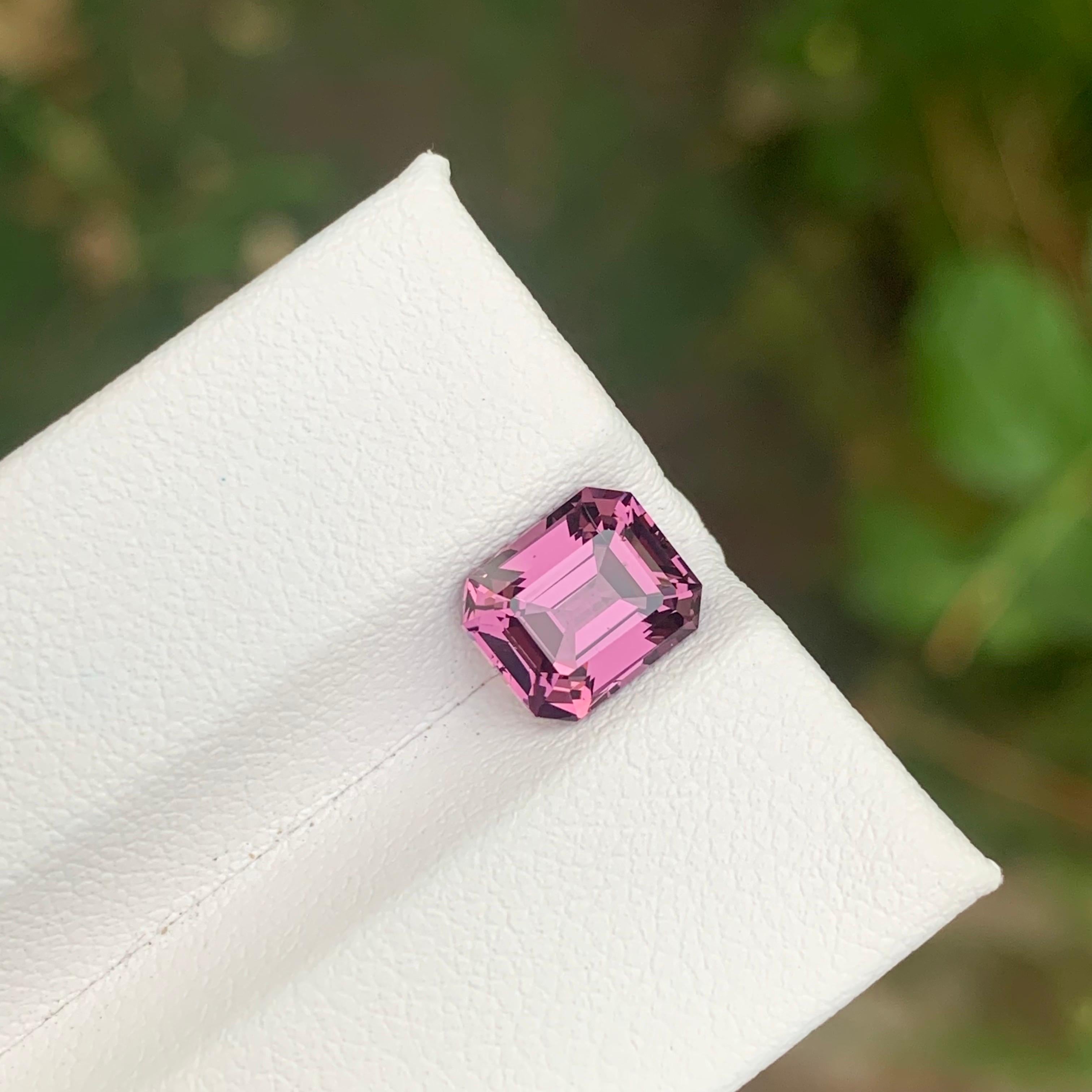 Arts and Crafts 2.50 Carat Natural Loose Pink Spinel Emerald Shape Gemstone From Tanzania For Sale