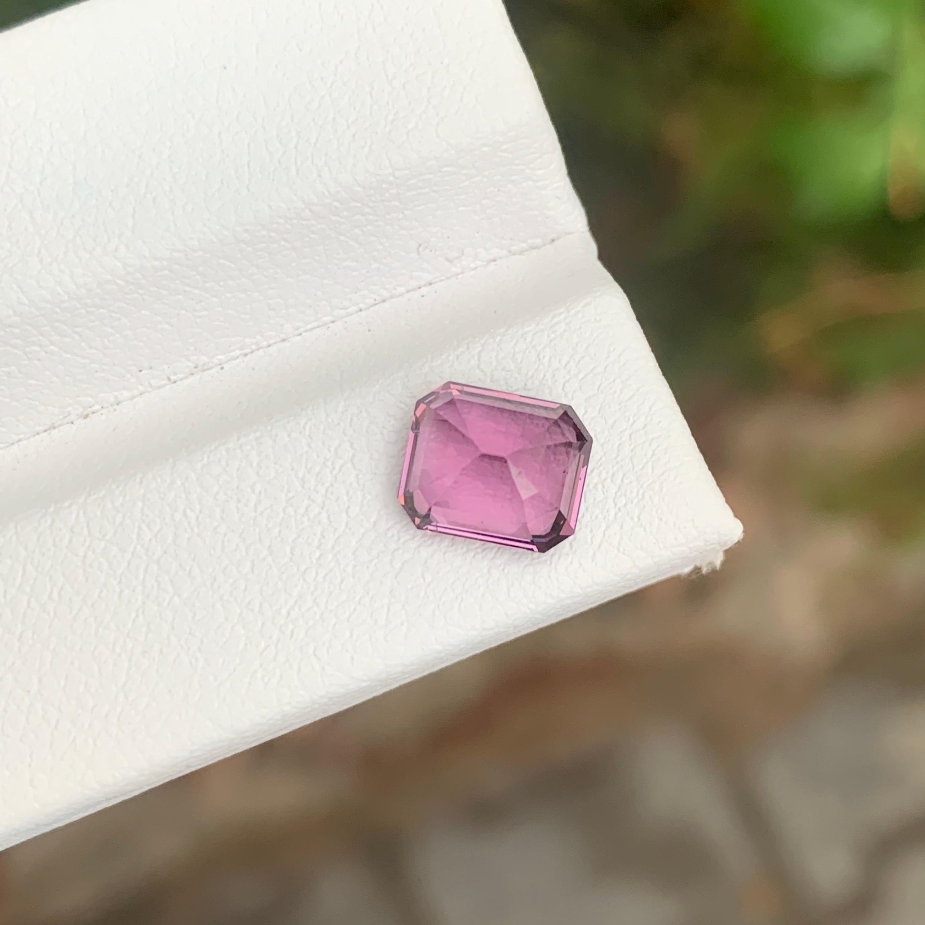Women's or Men's 2.50 Carat Natural Loose Pink Spinel Emerald Shape Gemstone From Tanzania For Sale
