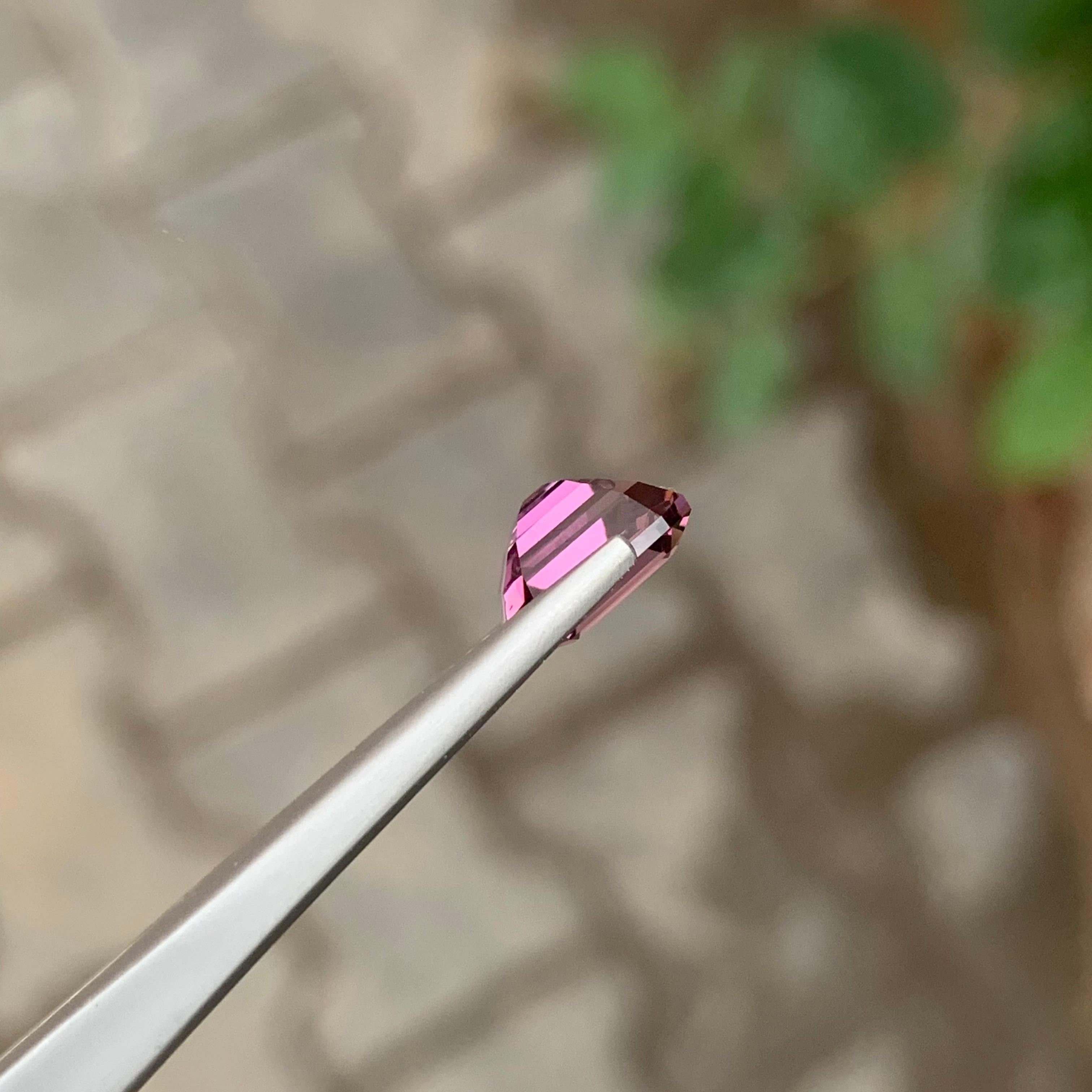 2.50 Carat Natural Loose Pink Spinel Emerald Shape Gemstone From Tanzania For Sale 3