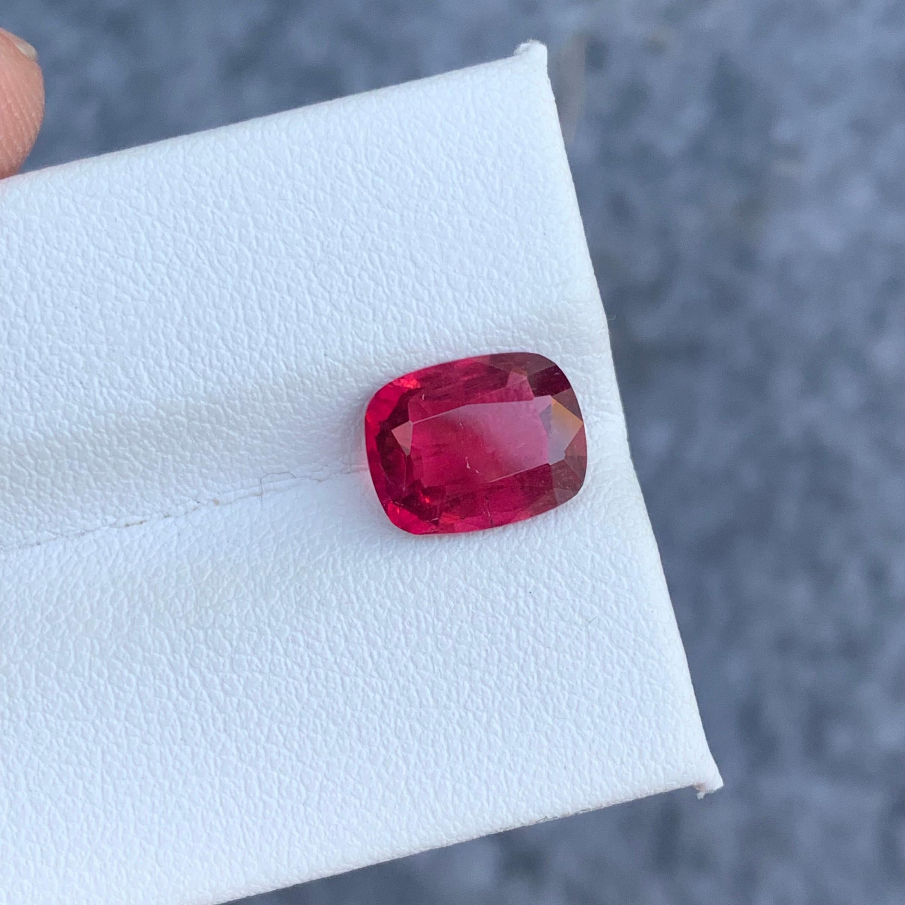 2,50 Karat natürlicher loser roter Rubellit-Turmalin-Kissenschliff 4