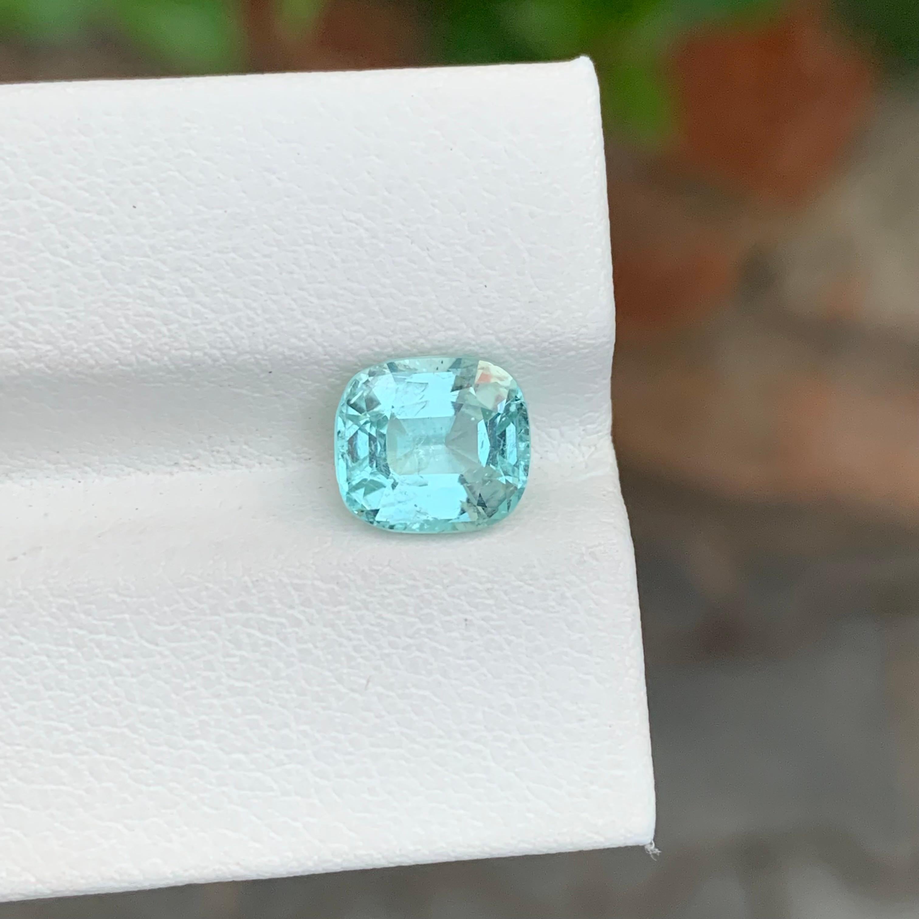 2.50 quilates de turmalina de mar natural suelta en forma de cojín para joyería Corte cojín en venta