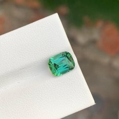 2.50 Carat Natural Loose Splendid Bluish Green Tourmaline Cushion Shape Gem