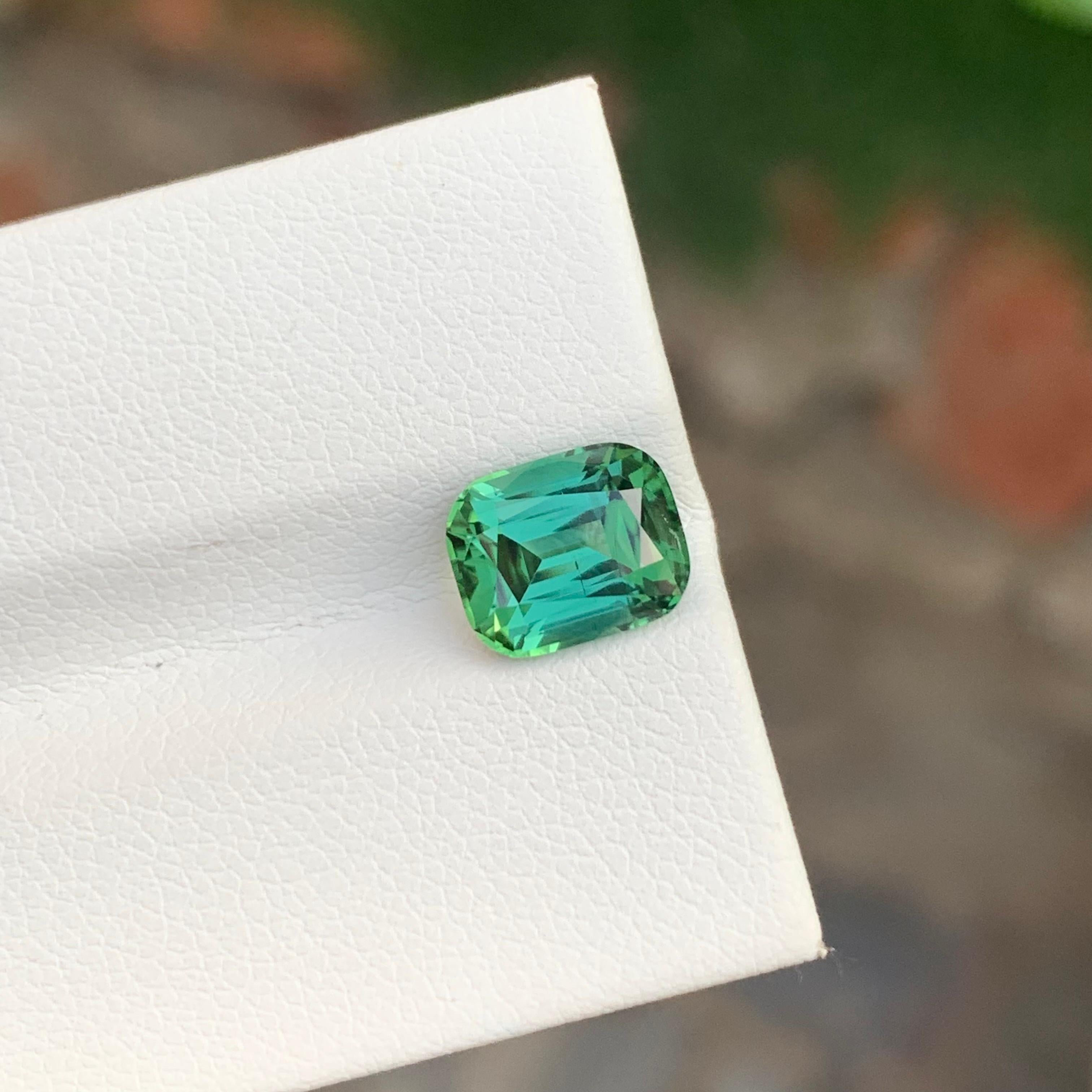 Gema natural suelta de 2,50 quilates de turmalina verde azulada en forma de cojín Artes y manualidades en venta
