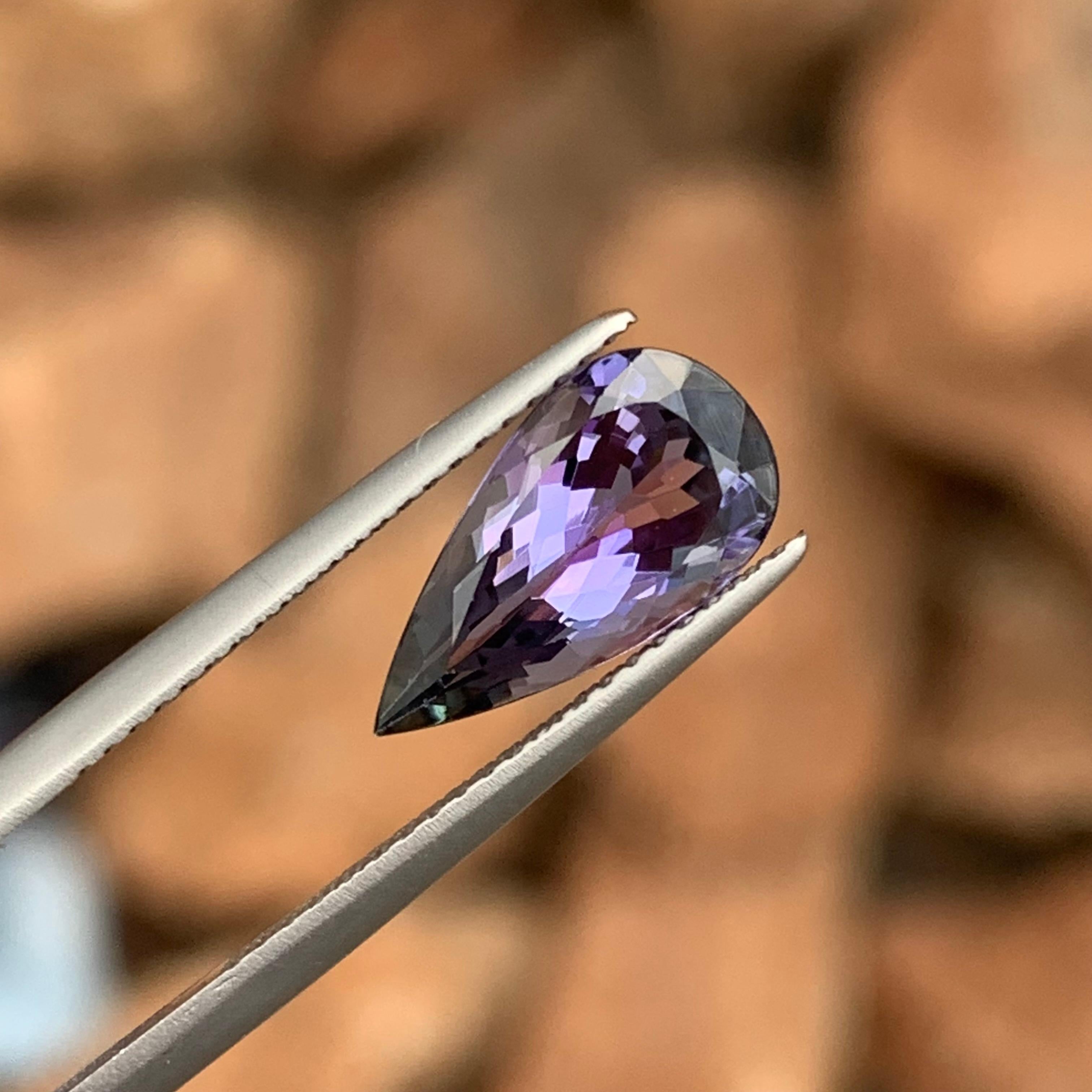 Arts and Crafts 2.50 Carat Natural Loose Tanzanite Tear/Pear Shape Gemstone for Jewelry Making For Sale