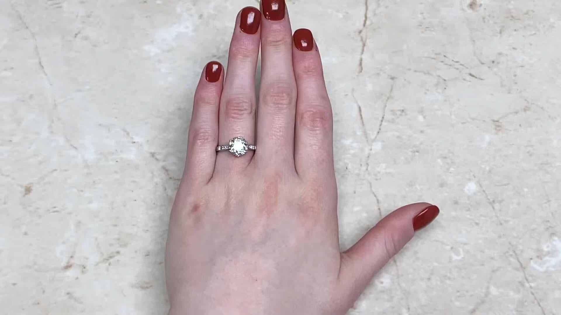 2.50 Carat Old European Cut Diamond Engagement Ring, Platinum 5