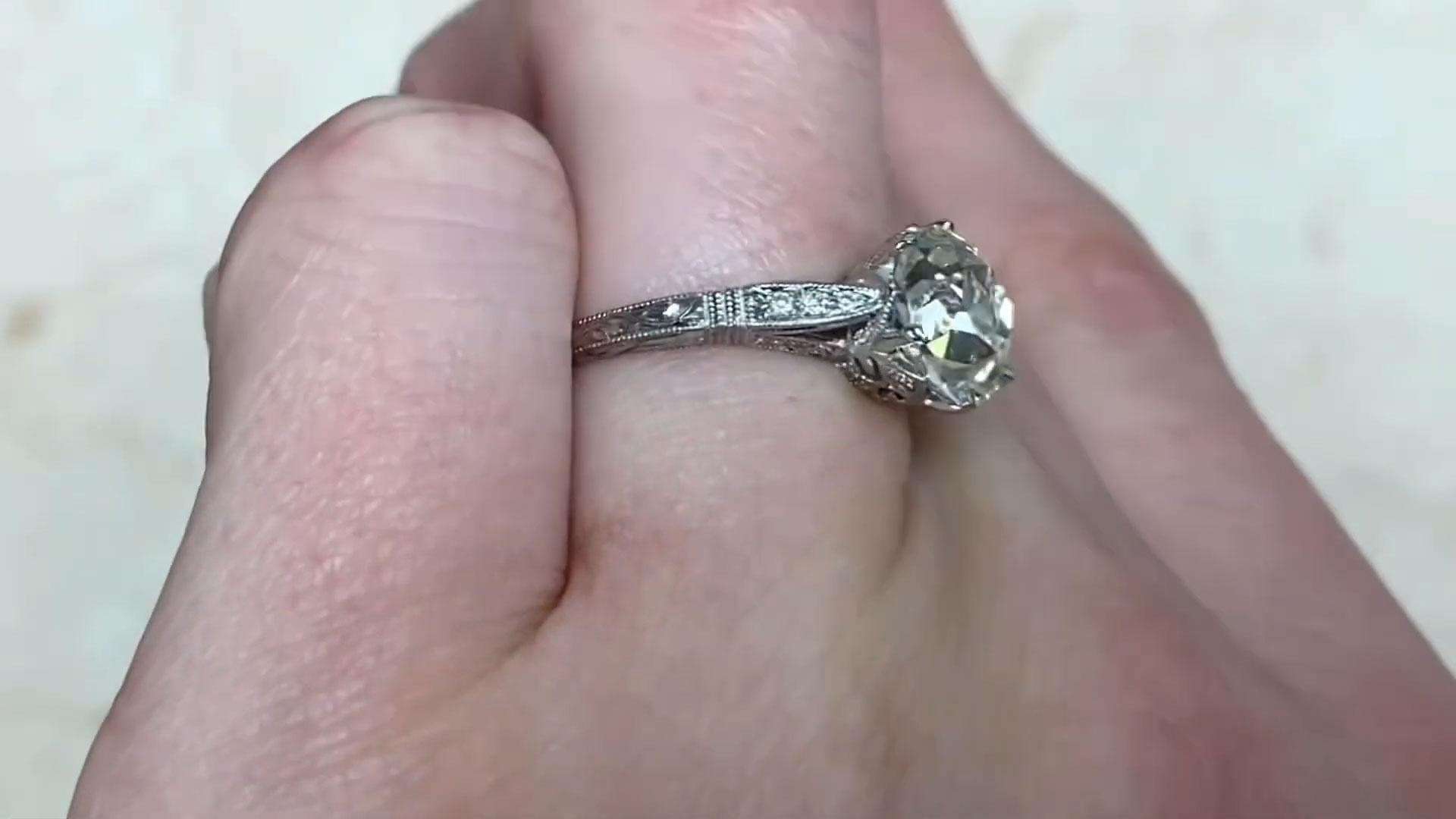 2.50 Carat Old European Cut Diamond Engagement Ring, Platinum 2