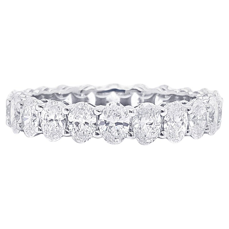 Anneau d'éternité ovale en or 14 carats de 2,50 carats