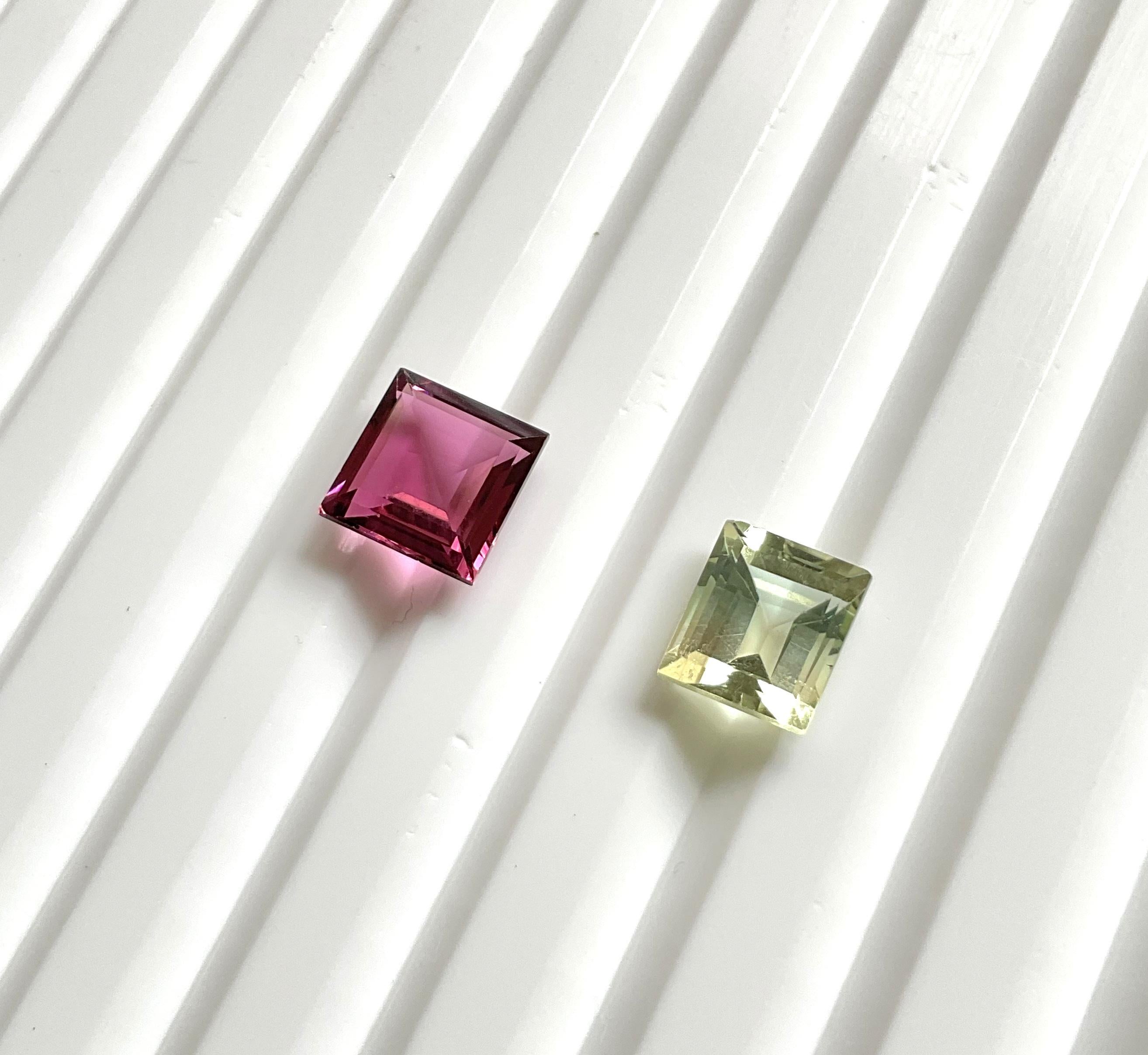 Turmalina rosa de 2.50 quilates talla cuadrada facetada Piedra natural de primera calidad en Nuevo estado para la venta en Jaipur, RJ