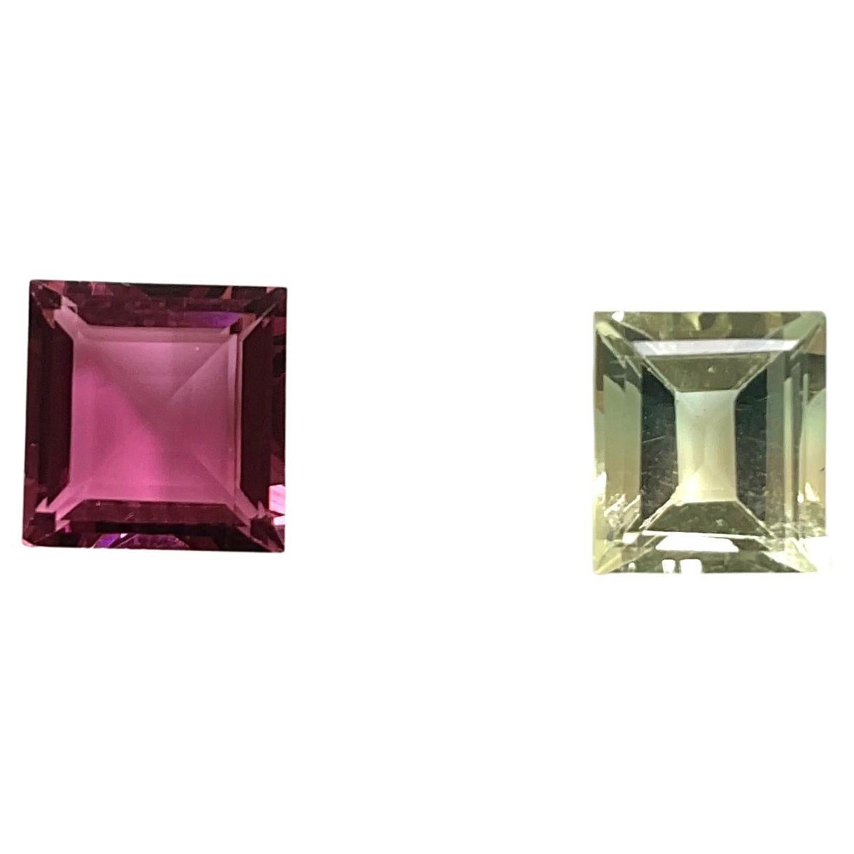 Turmalina rosa de 2.50 quilates talla cuadrada facetada Piedra natural de primera calidad en venta
