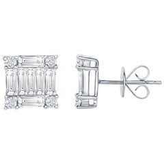 2.50 Carat Princess Diamond Earrings